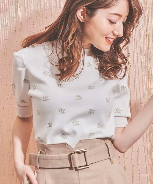 NOELA（ノエラ）の「ロゴ刺繍ニット（ニット/セーター・レディース・オフホワイト/ベージュ・FREE）」の3枚目の写真