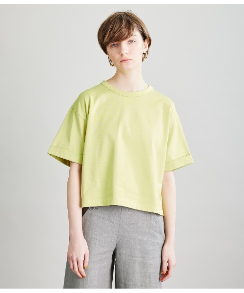 SIPULI（シプリ）の「[ULTIMA] Heavy Cotton Jersey ロールアップTシャツ（Tシャツ/カットソー・レディース・ライトグレー/ライトグリーン/レッド・2/3）」の2枚目の写真