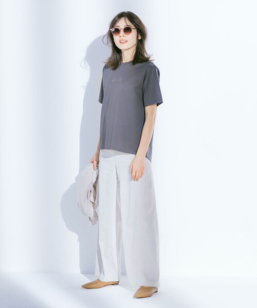 J.PRESS(ジェイプレス)の「PRINT TEE Tシャツ(Tシャツ/カットソー・レディース・グレー系/ホワイト系/サックスブルー系/黄土色系/ダークブラウン系・T15/T13)」の6枚目の写真
