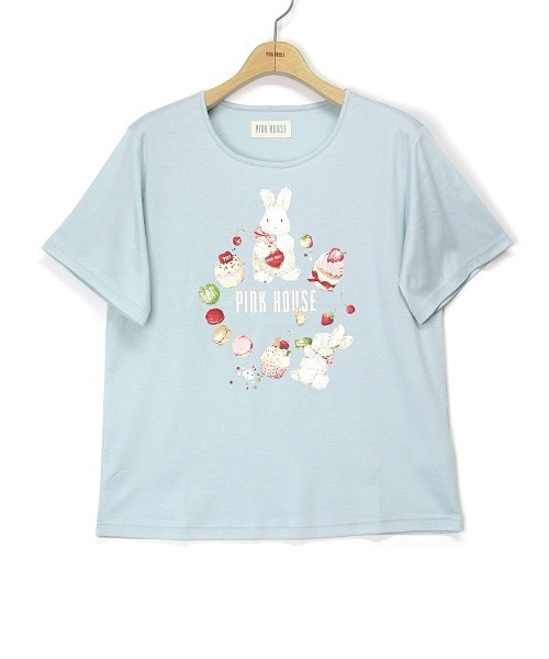 PINK HOUSE ケーキデザイン Tシャツ最終価格 PINK HOUSE（ピンクハウス）の「シュガリースイーツラビット