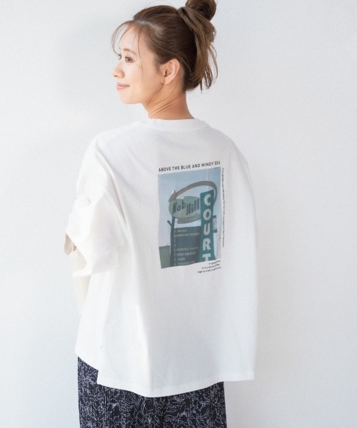 mysty woman(ミスティウーマン)の「アソートフォトTシャツ 947457(Tシャツ/カットソー・レディース・ホワイト/アイボリー/オフホワイト・FREE)」の6枚目の写真