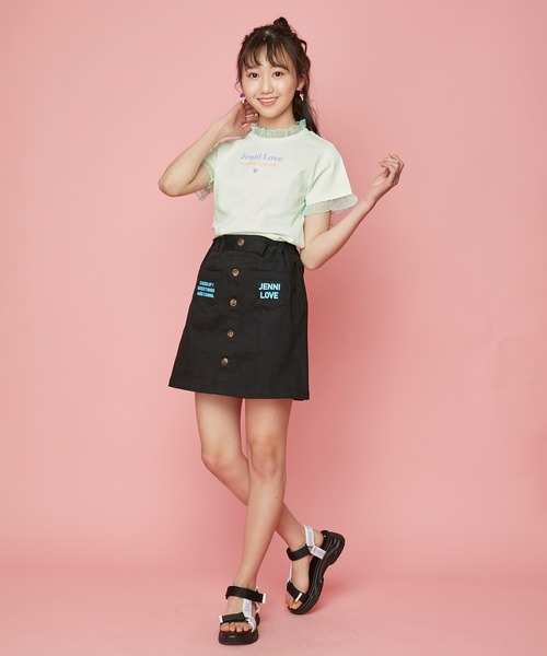 JENNI love（ジェニィラブ）の「デオドラントチュールフリルTシャツ（Tシャツ/カットソー・キッズ・ブラック/サックスブルー/ミント・150cm/160cm/140cm/130cm）」の6枚目の写真