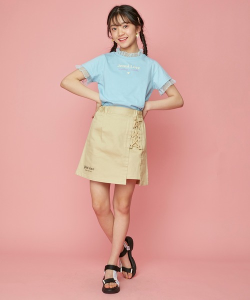 JENNI love（ジェニィラブ）の「デオドラントチュールフリルTシャツ（Tシャツ/カットソー・キッズ・ブラック/サックスブルー/ミント・150cm/160cm/140cm/130cm）」の5枚目の写真