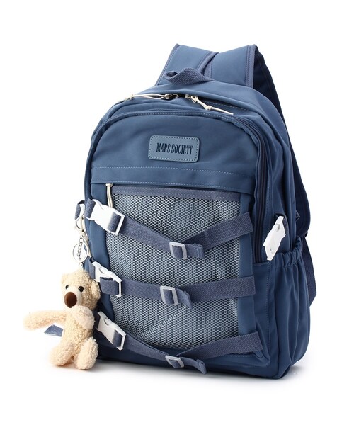 Ober Tashe（オーバータッシェ）の「【多収納】くまチャーム付きデイパック（バックパック/リュック・レディース・ブルー/アイボリー/ブラック/ピンク系・FREE）」の4枚目の写真