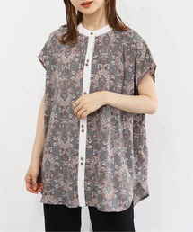 tiptop | バンドカラーフレンチスリーブシャツ(シャツ/ブラウス)