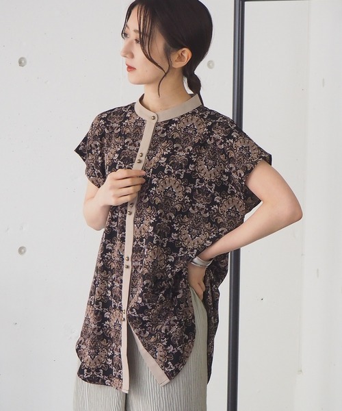 tiptop（ティップトップ）の「バンドカラーフレンチスリーブシャツ（シャツ/ブラウス・レディース・ブラック/オフホワイト/A/B/C/D・FREE）」の19枚目の写真