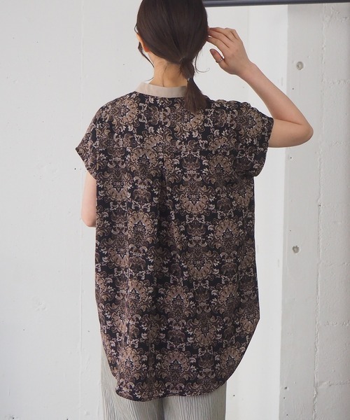 tiptop（ティップトップ）の「バンドカラーフレンチスリーブシャツ（シャツ/ブラウス・レディース・ブラック/オフホワイト/A/B/C/D・FREE）」の20枚目の写真