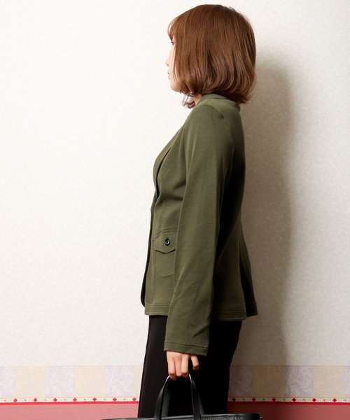 FUNALIVE（ファンアライブ）の「【Deargue】鹿の子テーラードジャケット（テーラードジャケット・レディース・ホワイト/ネイビー/カーキ・40）」の8枚目の写真