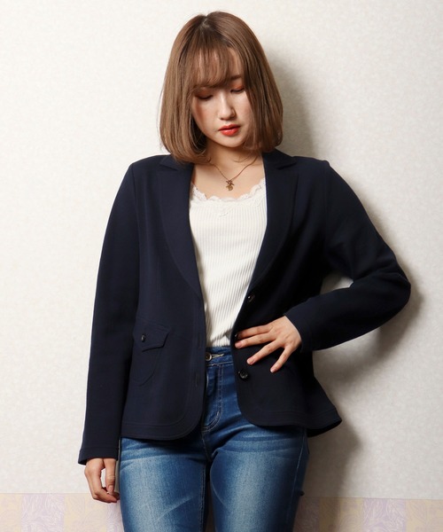 FUNALIVE（ファンアライブ）の「【Deargue】鹿の子テーラードジャケット（テーラードジャケット・レディース・ホワイト/ネイビー/カーキ・40）」の11枚目の写真