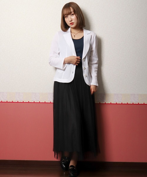 FUNALIVE（ファンアライブ）の「【Deargue】鹿の子テーラードジャケット（テーラードジャケット・レディース・ホワイト/ネイビー/カーキ・40）」の6枚目の写真