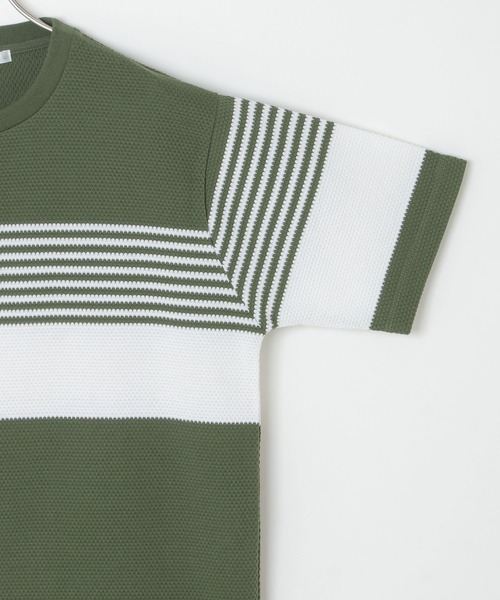 ikka（イッカ）の「パイナップルパネルボーダーT（Tシャツ/カットソー・メンズ・ブラック/ネイビー/オリーブ・S/M/L/XL）」の7枚目の写真