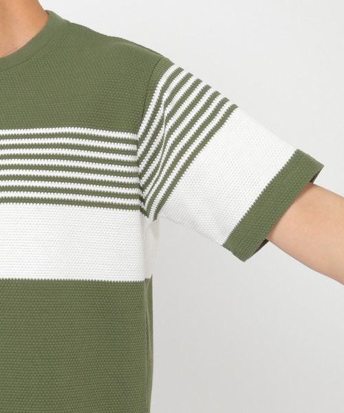 ikka（イッカ）の「パイナップルパネルボーダーT（Tシャツ/カットソー・メンズ・ブラック/ネイビー/オリーブ・S/M/L/XL）」の13枚目の写真