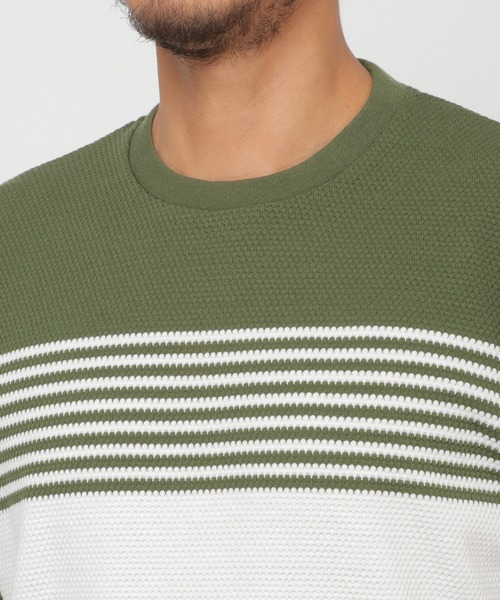 ikka（イッカ）の「パイナップルパネルボーダーT（Tシャツ/カットソー・メンズ・ブラック/ネイビー/オリーブ・S/M/L/XL）」の15枚目の写真