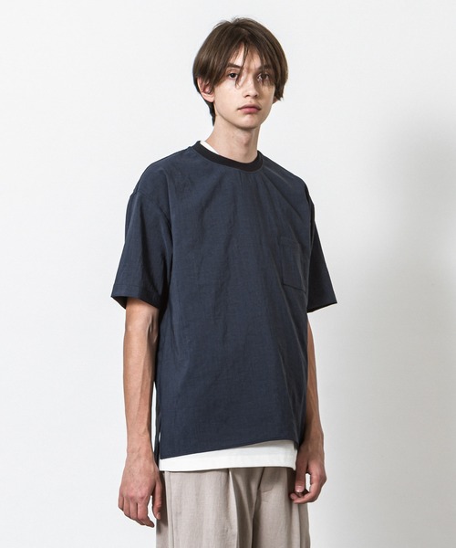 SLICK(スリック)の「リランチェストレッチスリットTシャツ(Tシャツ/カットソー・メンズ・チャコールグレー/ネイビー/サックスブルー/アイボリー・1/2/3)」の22枚目の写真