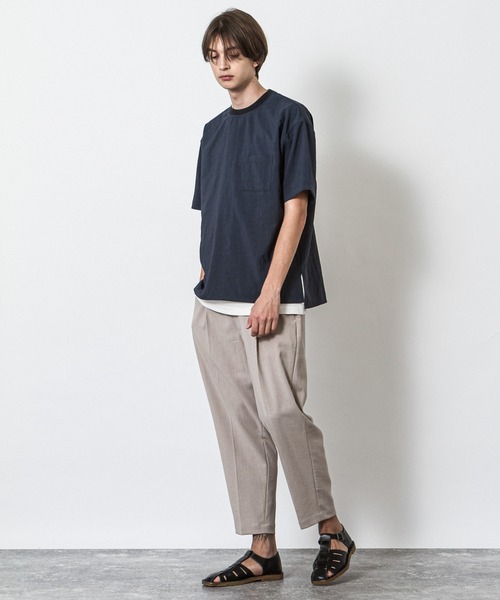 SLICK(スリック)の「リランチェストレッチスリットTシャツ(Tシャツ/カットソー・メンズ・チャコールグレー/ネイビー/サックスブルー/アイボリー・1/2/3)」の11枚目の写真