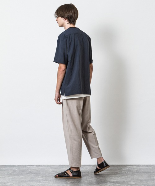SLICK(スリック)の「リランチェストレッチスリットTシャツ(Tシャツ/カットソー・メンズ・チャコールグレー/ネイビー/サックスブルー/アイボリー・1/2/3)」の7枚目の写真