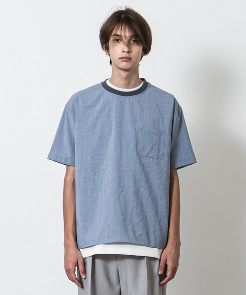 SLICK(スリック)の「リランチェストレッチスリットTシャツ(Tシャツ/カットソー・メンズ・チャコールグレー/ネイビー/サックスブルー/アイボリー・1/2/3)」の15枚目の写真