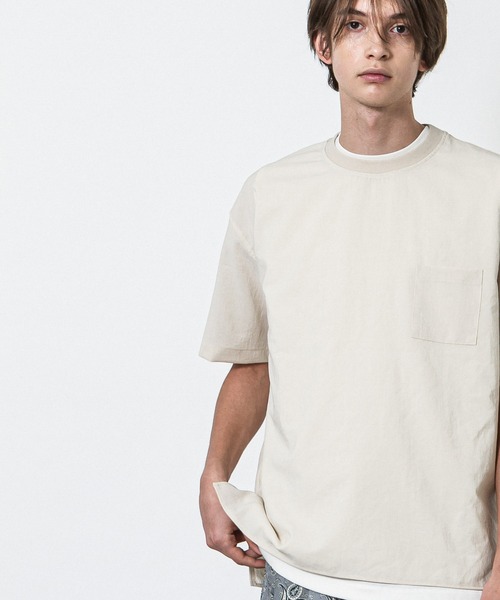 SLICK(スリック)の「リランチェストレッチスリットTシャツ(Tシャツ/カットソー・メンズ・チャコールグレー/ネイビー/サックスブルー/アイボリー・1/2/3)」の9枚目の写真
