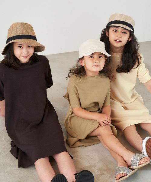 ＆yam（アンドヤム）の「バックシャン ワッフル サイドスリットワンピース（ワンピース・キッズ・ホワイト/グリーン/ブラック/ベージュ・120-130cm/150-160cm/130-140cm/110-120cm/140-150cm）」の14枚目の写真