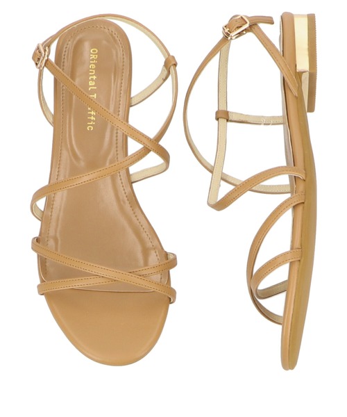 ORiental TRaffic（オリエンタルトラフィック）の「ダブルクロスストラップサンダル/11298（サンダル・レディース・ブラック/グリーン/ブラック系その他/キャメル・LL/S/M/L）」の7枚目の写真