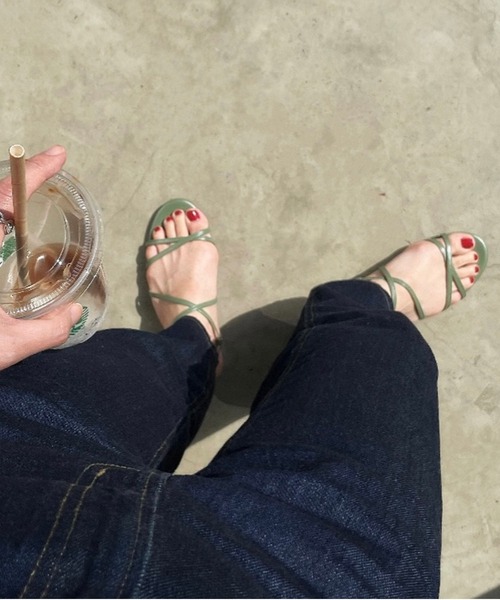 ORiental TRaffic（オリエンタルトラフィック）の「ダブルクロスストラップサンダル/11298（サンダル・レディース・ブラック/グリーン/ブラック系その他/キャメル・LL/S/M/L）」の17枚目の写真