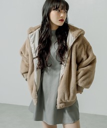 RASVOA | フェイクラビットファーボリュームリバーシブルパーカー(ブルゾン)