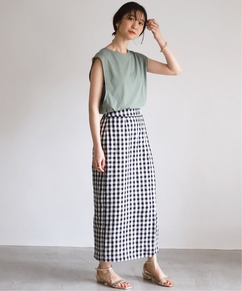 SLOBE IENA(スローブイエナ)の「ドライ天竺インナーレイヤープルオーバー【手洗い可能】◆(Tシャツ/カットソー・レディース・チャコールグレー/ライトグレー/グリーン・FREE)」の6枚目の写真