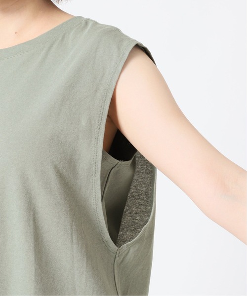 SLOBE IENA(スローブイエナ)の「ドライ天竺インナーレイヤープルオーバー【手洗い可能】◆(Tシャツ/カットソー・レディース・チャコールグレー/ライトグレー/グリーン・FREE)」の12枚目の写真