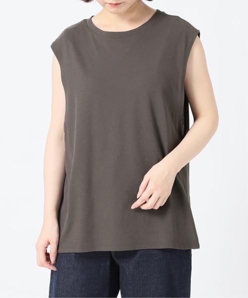 SLOBE IENA(スローブイエナ)の「ドライ天竺インナーレイヤープルオーバー【手洗い可能】◆(Tシャツ/カットソー・レディース・チャコールグレー/ライトグレー/グリーン・FREE)」の16枚目の写真