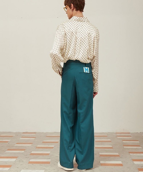 MIXSEVEN(ミックスセブン)の「ピーコックブルーワイドスラックス MX21S10【MIX SEVEN】(スラックス・メンズ・ダークグリーン・S/M/L/XL)」の7枚目の写真