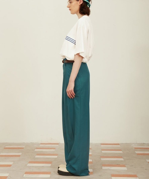 MIXSEVEN(ミックスセブン)の「ピーコックブルーワイドスラックス MX21S10【MIX SEVEN】(スラックス・メンズ・ダークグリーン・S/M/L/XL)」の11枚目の写真