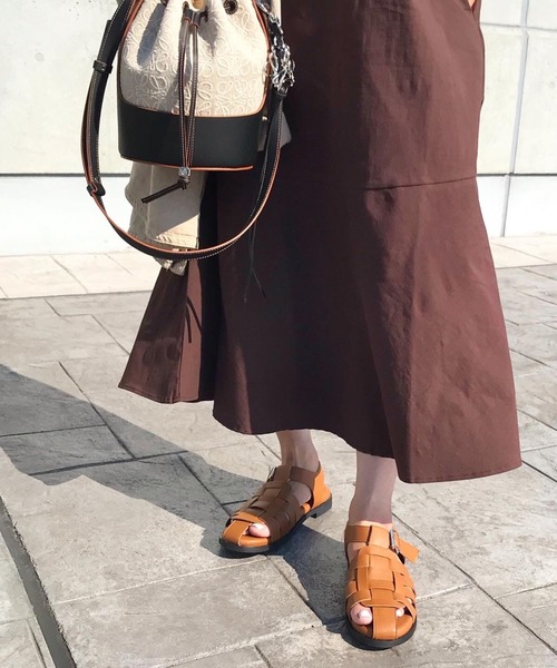 Re:EDIT（リエディ）の「[神山まりあさん着用]フェイクレザーグルカサンダル（サンダル・レディース・ブラック/キャメル/アイボリー・MEDIUM/X-LARGE/XX-LARGE/LARGE/SMALL）」の7枚目の写真