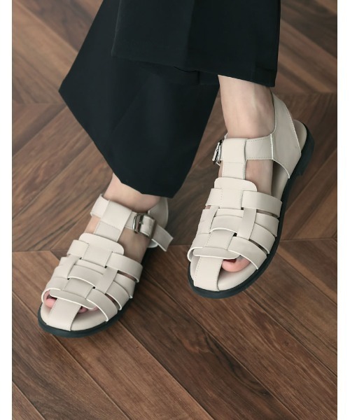 Re:EDIT（リエディ）の「[神山まりあさん着用]フェイクレザーグルカサンダル（サンダル・レディース・ブラック/キャメル/アイボリー・MEDIUM/X-LARGE/XX-LARGE/LARGE/SMALL）」の14枚目の写真