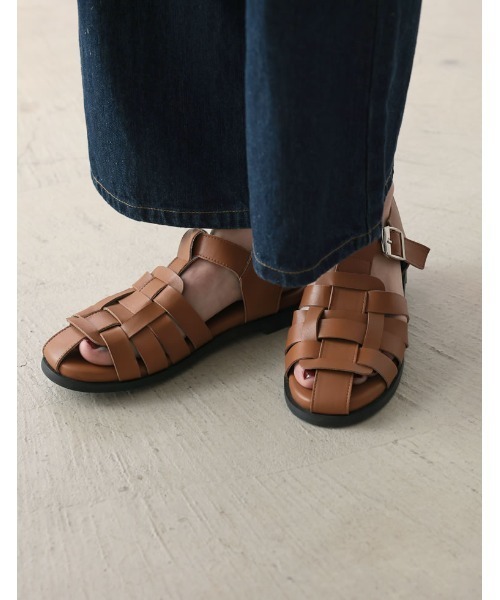 Re:EDIT（リエディ）の「[神山まりあさん着用]フェイクレザーグルカサンダル（サンダル・レディース・ブラック/キャメル/アイボリー・MEDIUM/X-LARGE/XX-LARGE/LARGE/SMALL）」の12枚目の写真