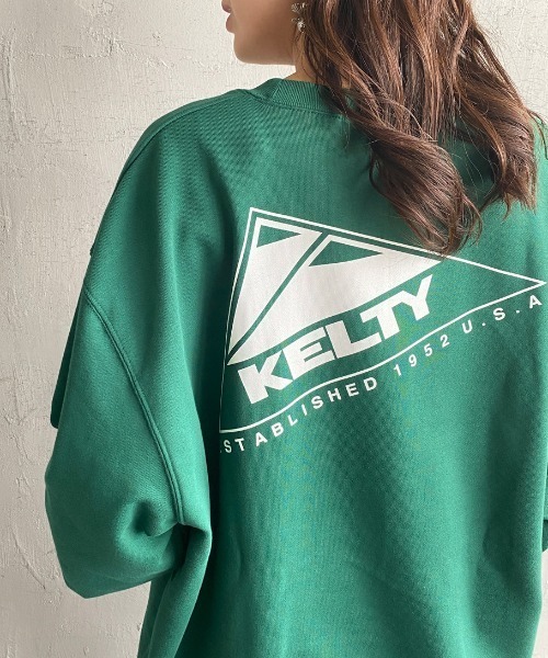 KELTY（ケルティ）の「[KELTY/ケルティ] 別注 バックロゴプリント クルーネックスウェット（スウェット・レディース・ホワイト/ブラック/ダークブラウン/ピンク/イエロー/グリーン/チャコール・S/M/L）」の6枚目の写真