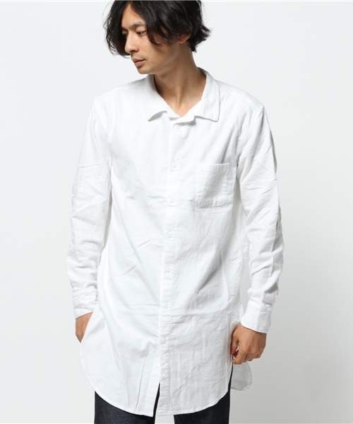 CIAOPANIC（チャオパニック）の「【Ciaopanic】起毛オックスロングSH（シャツ/ブラウス・メンズ・オフホワイト/ネイビー/グレー・LARGE/MEDIUM）」の2枚目の写真