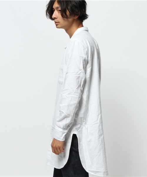 CIAOPANIC（チャオパニック）の「【Ciaopanic】起毛オックスロングSH（シャツ/ブラウス・メンズ・オフホワイト/ネイビー/グレー・LARGE/MEDIUM）」の5枚目の写真