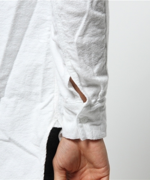 CIAOPANIC（チャオパニック）の「【Ciaopanic】起毛オックスロングSH（シャツ/ブラウス・メンズ・オフホワイト/ネイビー/グレー・LARGE/MEDIUM）」の8枚目の写真