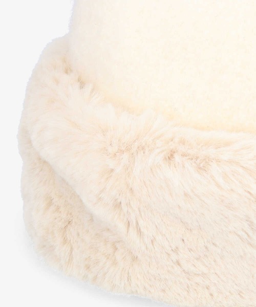 OVERRIDE（オーバーライド）の「OVERRIDE BASQUE FUR CHAO TOQUE（ハット・レディース・ダークグレー/ブラウン/ホワイト・M/57.5cm）」の6枚目の写真