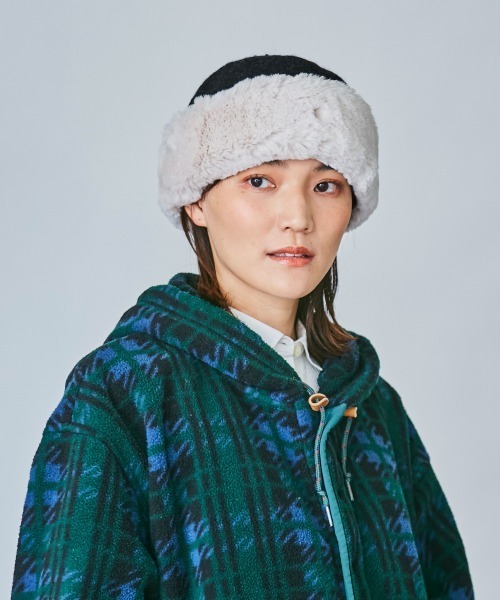 OVERRIDE（オーバーライド）の「OVERRIDE BASQUE FUR CHAO TOQUE（ハット・レディース・ダークグレー/ブラウン/ホワイト・M/57.5cm）」の16枚目の写真