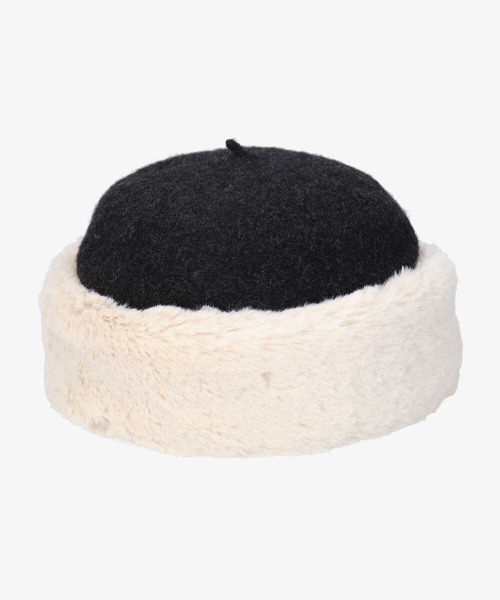 OVERRIDE（オーバーライド）の「OVERRIDE BASQUE FUR CHAO TOQUE（ハット・レディース・ダークグレー/ブラウン/ホワイト・M/57.5cm）」の10枚目の写真