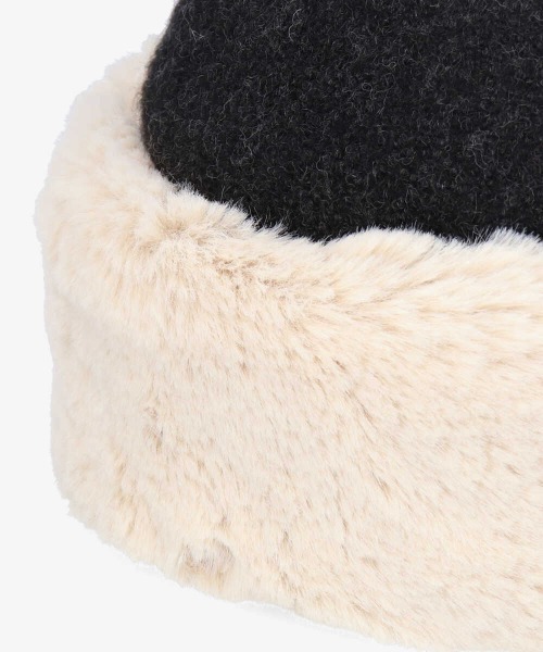 OVERRIDE（オーバーライド）の「OVERRIDE BASQUE FUR CHAO TOQUE（ハット・レディース・ダークグレー/ブラウン/ホワイト・M/57.5cm）」の12枚目の写真