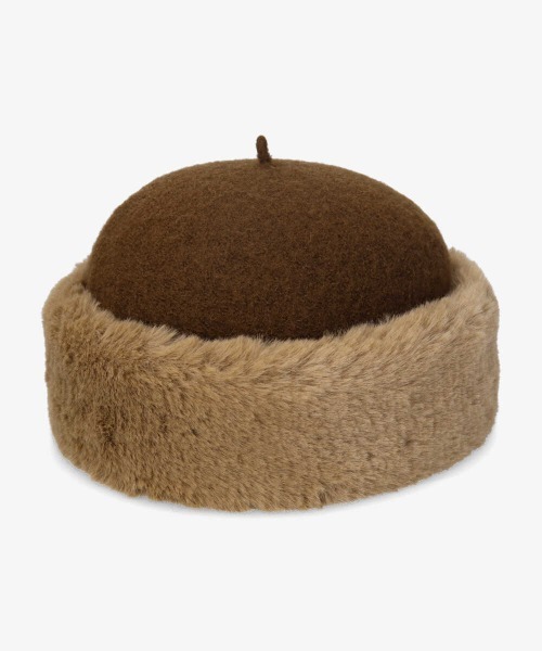 OVERRIDE（オーバーライド）の「OVERRIDE BASQUE FUR CHAO TOQUE（ハット・レディース・ダークグレー/ブラウン/ホワイト・M/57.5cm）」の15枚目の写真