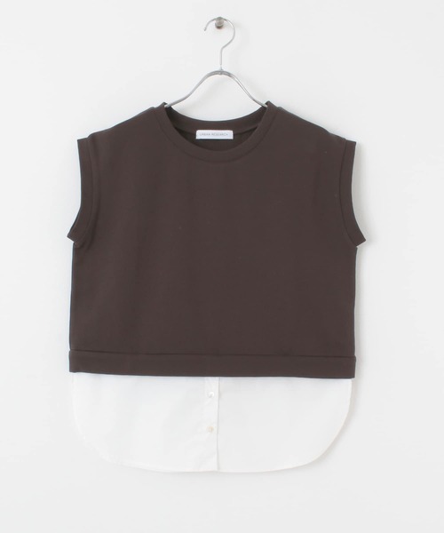 URBAN RESEARCH（アーバンリサーチ）の「シャツレイヤード風フレンチスリーブカットソー（Tシャツ/カットソー・レディース・ネイビー/ブラウン/ベージュ系その他・FREE）」の17枚目の写真