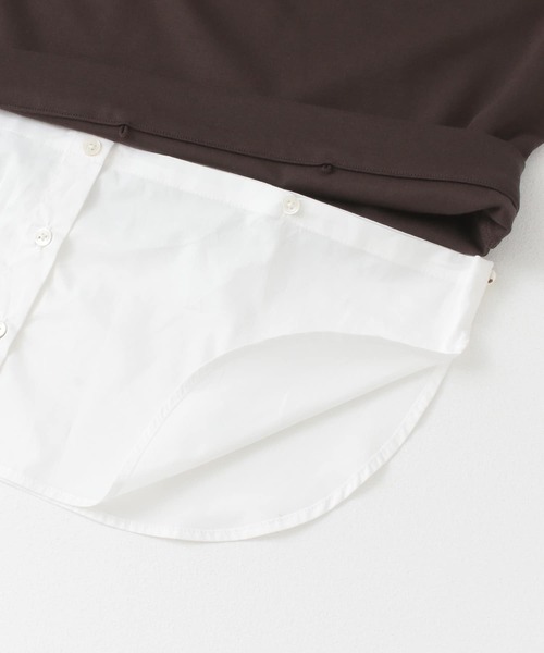 URBAN RESEARCH（アーバンリサーチ）の「シャツレイヤード風フレンチスリーブカットソー（Tシャツ/カットソー・レディース・ネイビー/ブラウン/ベージュ系その他・FREE）」の21枚目の写真