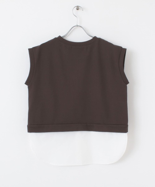 URBAN RESEARCH（アーバンリサーチ）の「シャツレイヤード風フレンチスリーブカットソー（Tシャツ/カットソー・レディース・ネイビー/ブラウン/ベージュ系その他・FREE）」の10枚目の写真