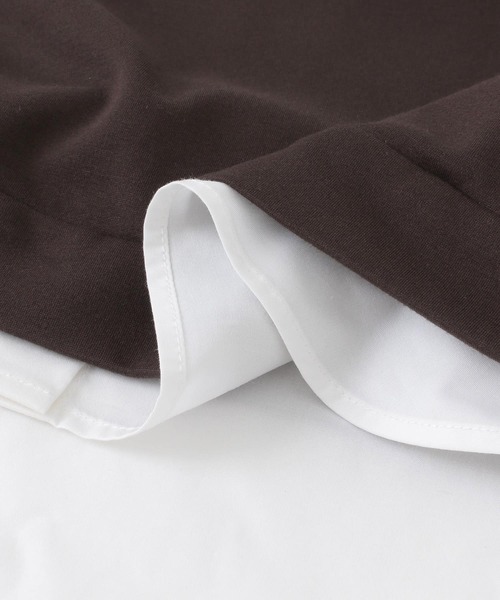 URBAN RESEARCH（アーバンリサーチ）の「シャツレイヤード風フレンチスリーブカットソー（Tシャツ/カットソー・レディース・ネイビー/ブラウン/ベージュ系その他・FREE）」の19枚目の写真