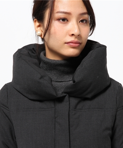 URBAN RESEARCH DOORS WOMENS（アーバンリサーチ ドアーズ ウィメンズ）の「DOORS ストレッチウールロングキルトジャケット（ダウンジャケット/コート・レディース・チャコールグレー/グレー・ONE）」の14枚目の写真