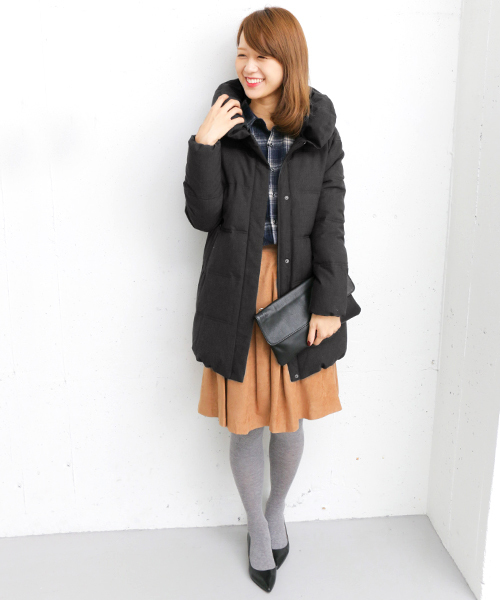 URBAN RESEARCH DOORS WOMENS（アーバンリサーチ ドアーズ ウィメンズ）の「DOORS ストレッチウールロングキルトジャケット（ダウンジャケット/コート・レディース・チャコールグレー/グレー・ONE）」の11枚目の写真