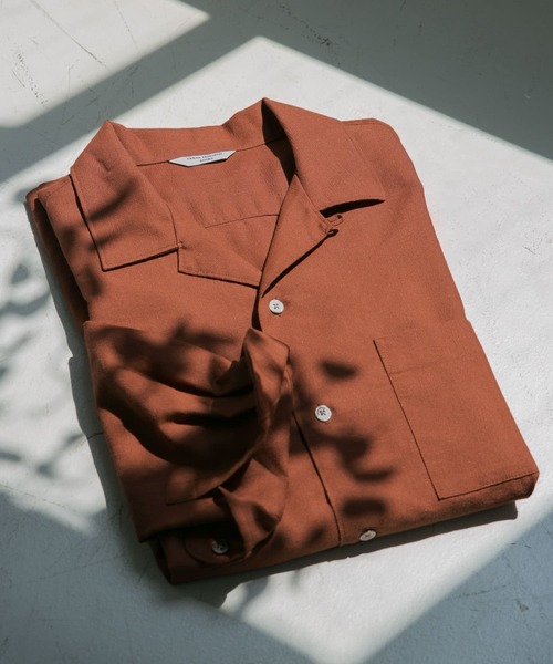 URBAN RESEARCH DOORS（アーバンリサーチドアーズ）の「パナマオープンカラーシャツ（シャツ/ブラウス・メンズ・ブラウン/ホワイト系その他/ネイビー/ライトブルー・38/40）」の2枚目の写真